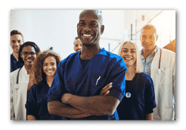Diverse group of healthcare professionals