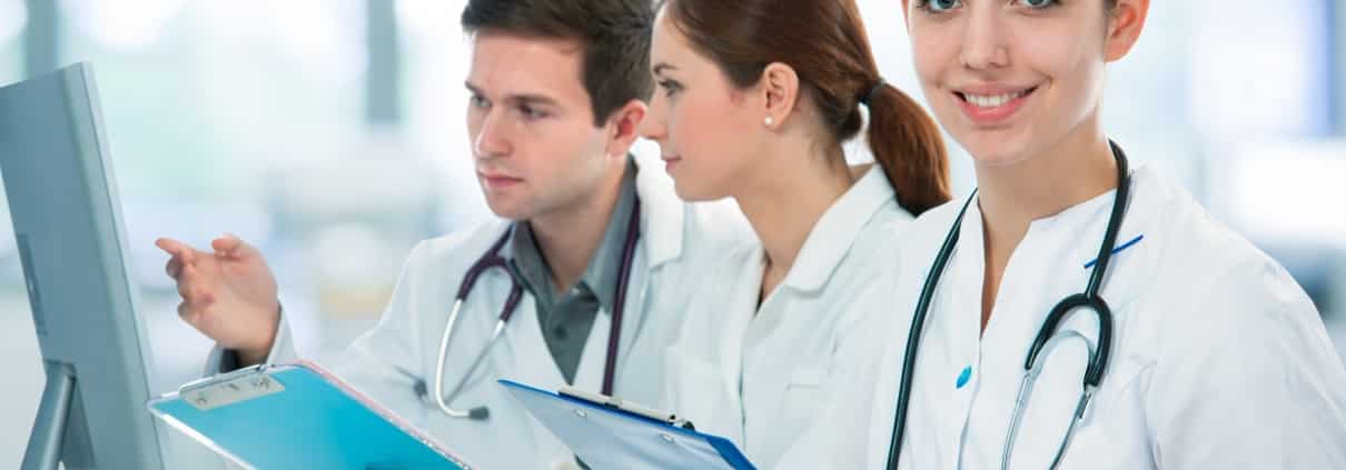 Nurse with a stethoscope and clipboard