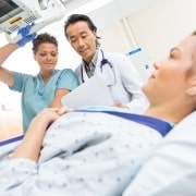 Healthcare team preparing a patient