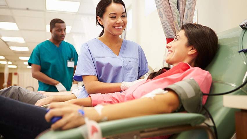 Medical team with a patient