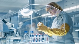 Female Epidemiologist in a lab