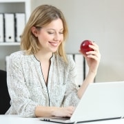 Healthy businesswoman at a desk