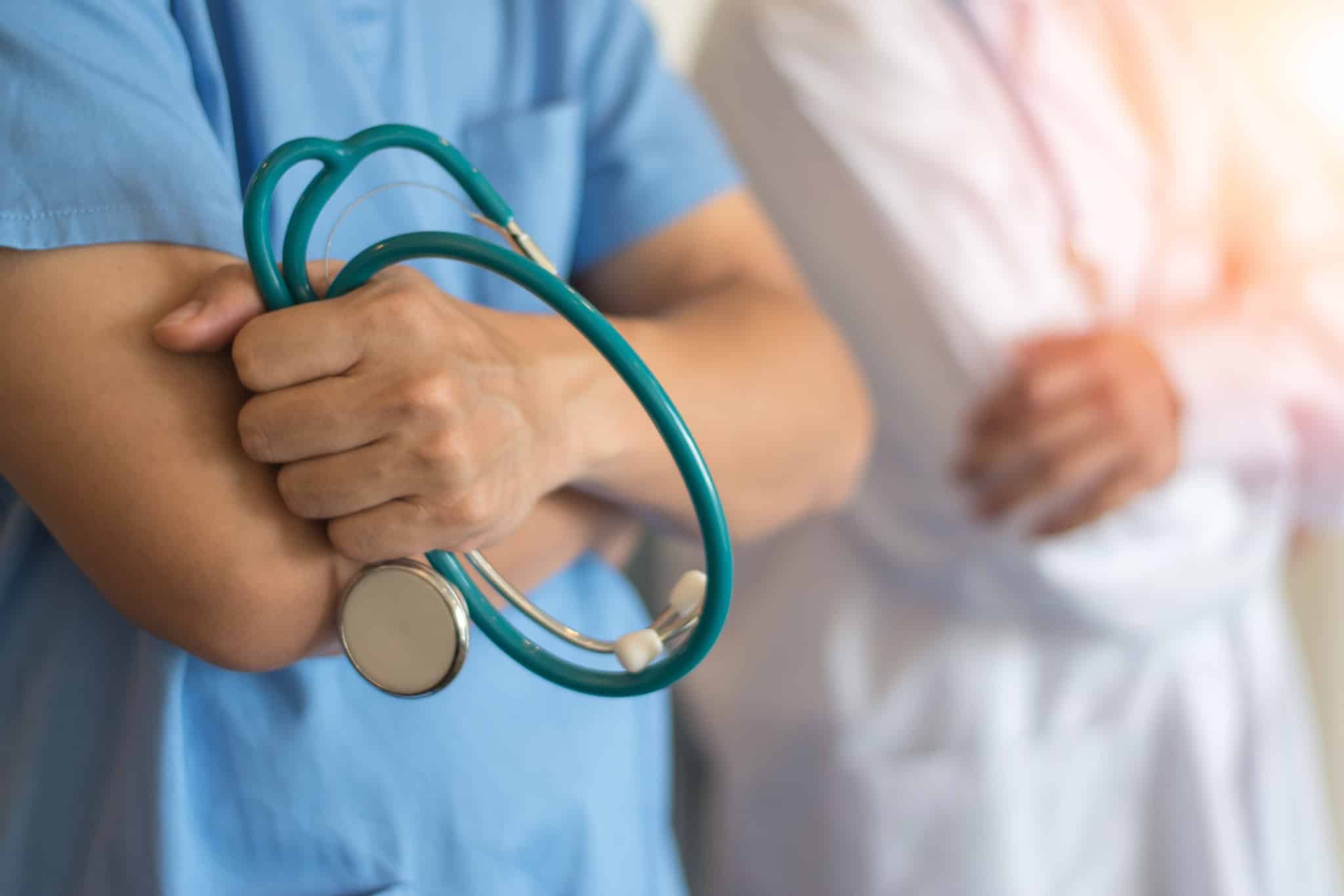 Medical professional with a stethoscope