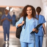 African-American student in a corridor