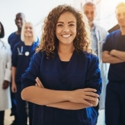 Young smiling medical team