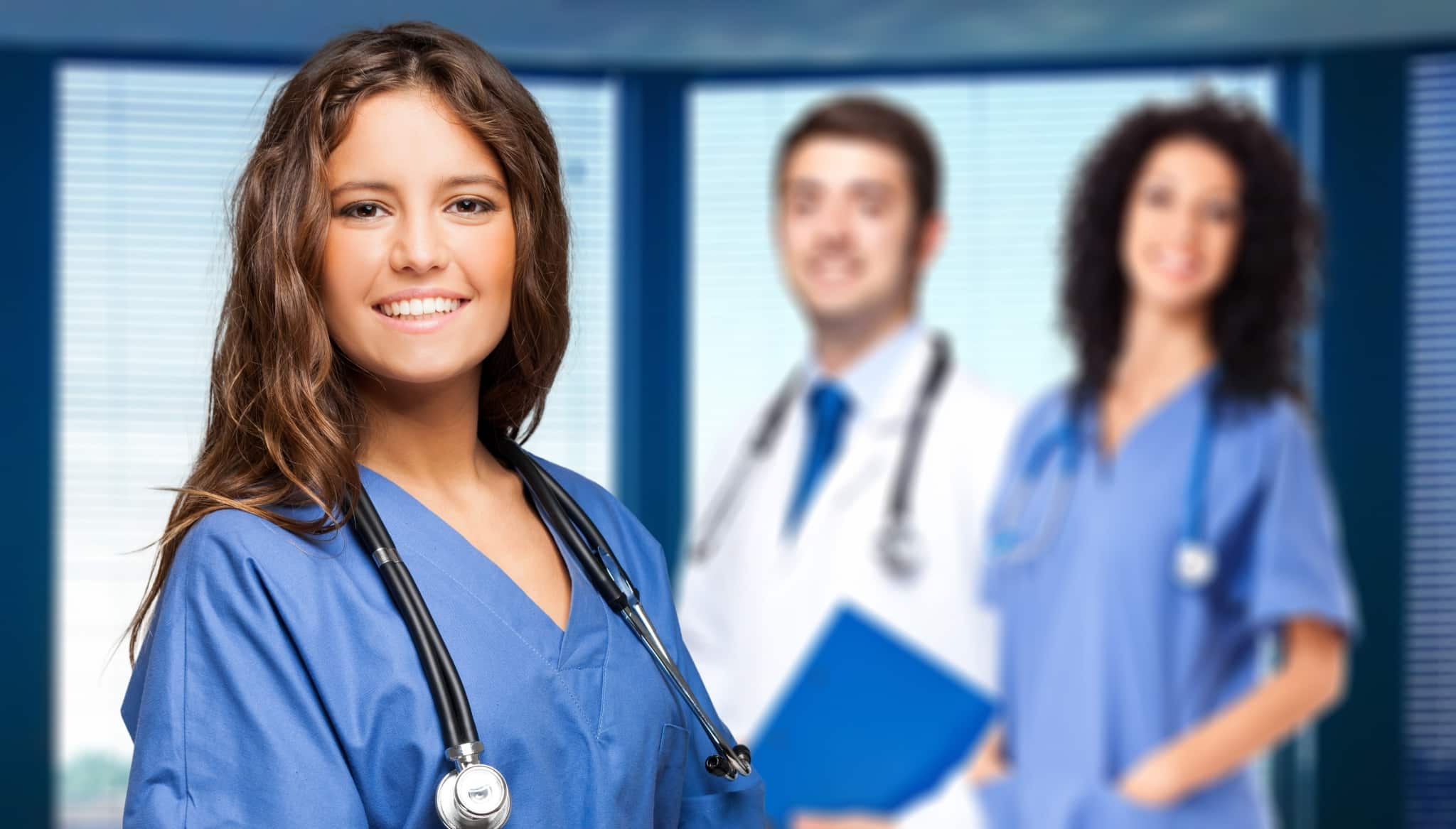 Smiling group of medical workers