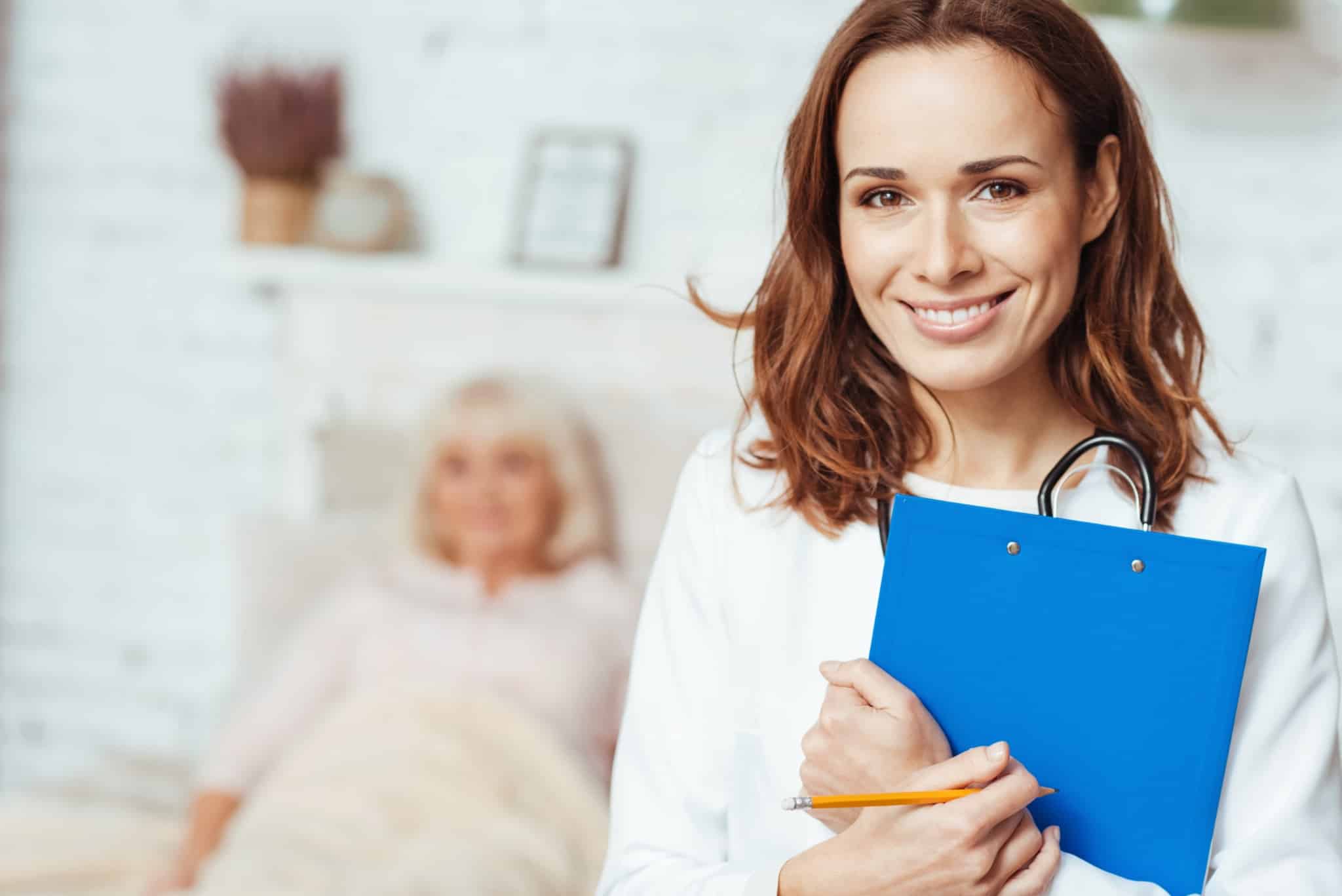 Medical professional holding a chart