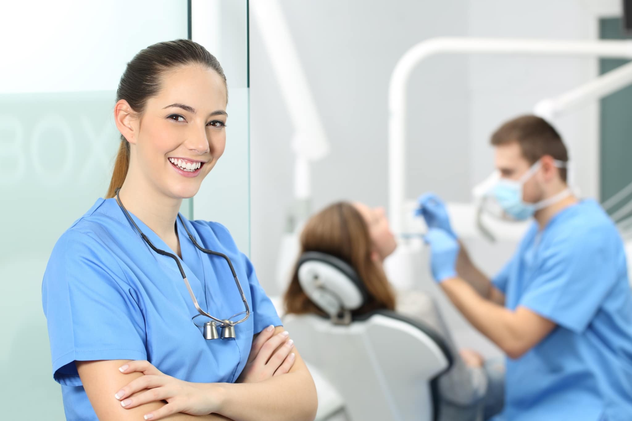 Close up of female dental professional